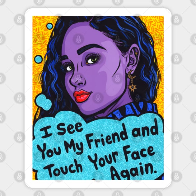 Touch Your Face Comic Girl Magnet by turddemon